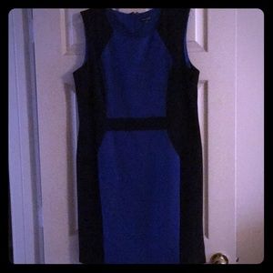 Blue and black sheath dress - size 14